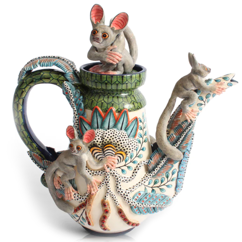 Чайник Лимуры Bush Baby Coffee Pot Голубой Зеленый Чайник Лимуры Bush Baby Coffee Pot Голубой Зеленый в Челябинске | Loft Concept