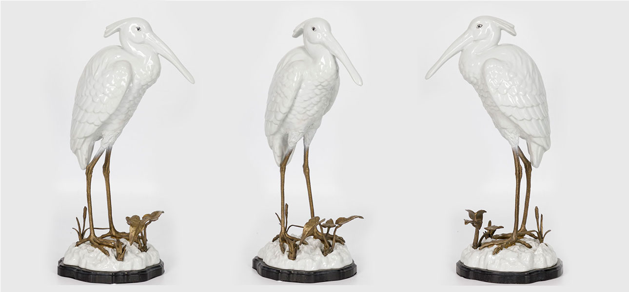 Статуэтка фарфоровая Цапля White heron - фото