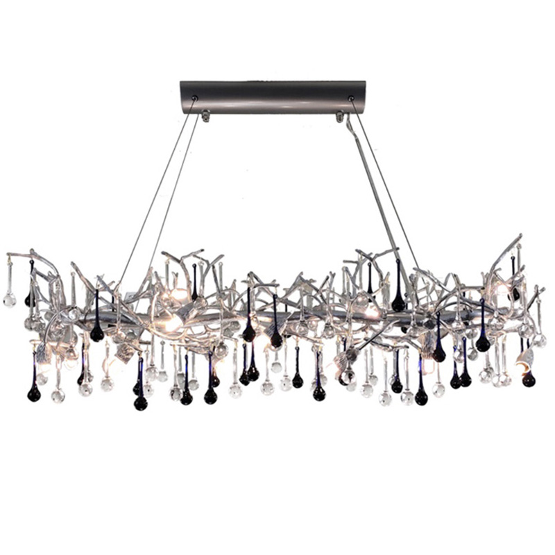 Люстра Waterfall Chandelier Crystal Silver Drops Серебряный Прозрачный в Челябинске | Loft Concept 