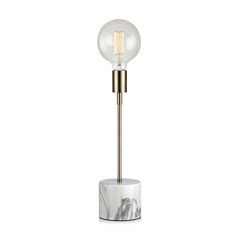 Настольная лампа Marble Top Brass Tall Латунь Белый Настольная лампа Marble Top Brass Tall Латунь Белый в Челябинске | Loft Concept