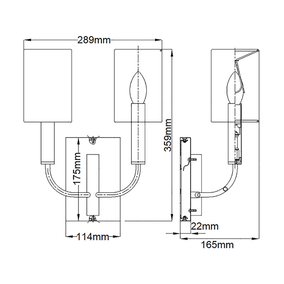 Бра с прямоугольным основанием и 2-мя белыми цилиндрическими льняными абажурами Feiss в Челябинске