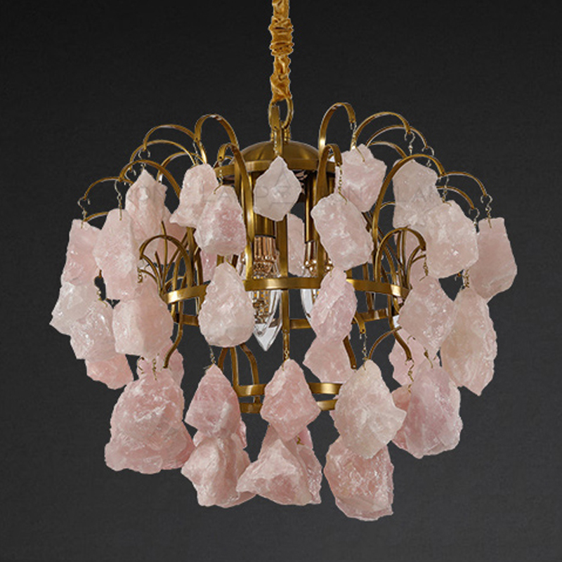 Hardis Pink stone Chandelier 30 Латунь Дымчатая Роза Hardis Pink stone Chandelier 30 Латунь Дымчатая Роза в Челябинске | Loft Concept