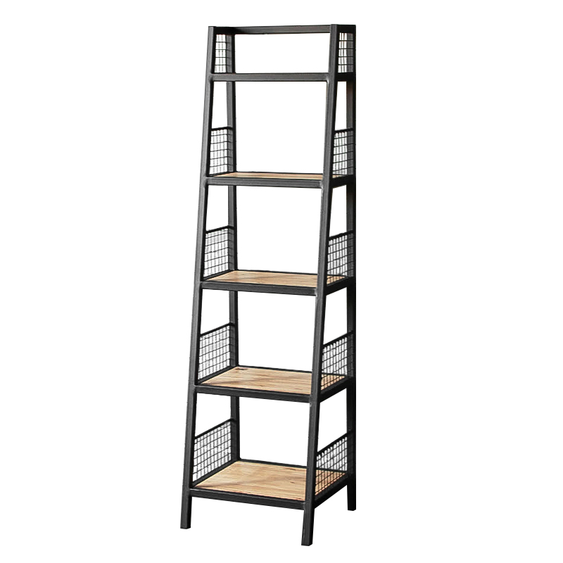 Стеллаж Kiyan Black Industrial Metal Rust Rack Черный Древесина в Челябинске | Loft Concept 