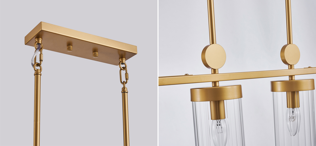 Большая люстра с плафонами из рельефного стекла BEAM OF LIGHT 6 ламп - фото