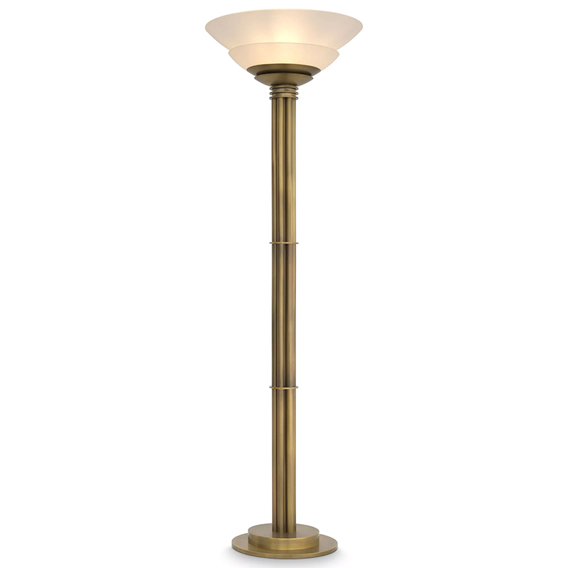 Торшер Eichholtz Floor Lamp Figaro Латунь Белый Торшер Eichholtz Floor Lamp Figaro Латунь Белый в Челябинске | Loft Concept