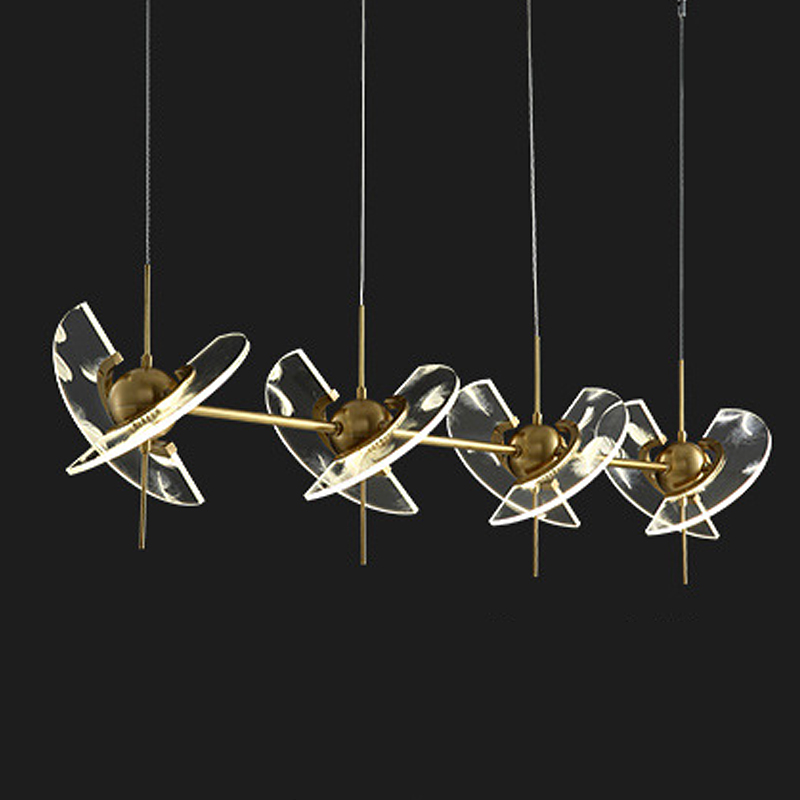 Люстра FLY Chandelier line Латунь Прозрачный Люстра FLY Chandelier line Латунь Прозрачный в Челябинске | Loft Concept