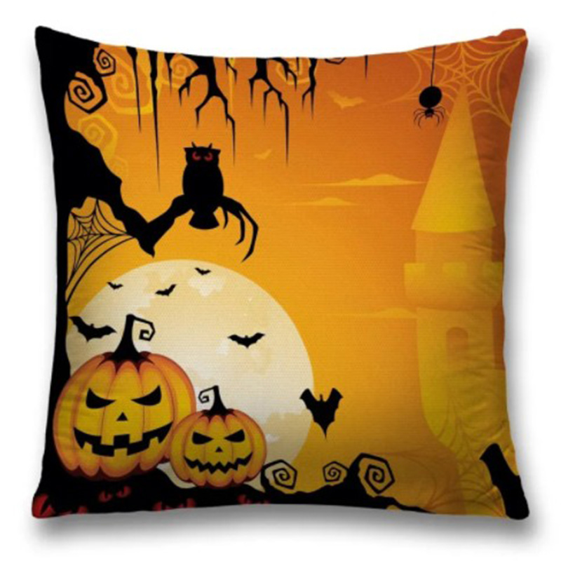 Подушка Halloween Evening Черный Оранжевый Подушка Halloween Evening Черный Оранжевый в Челябинске | Loft Concept