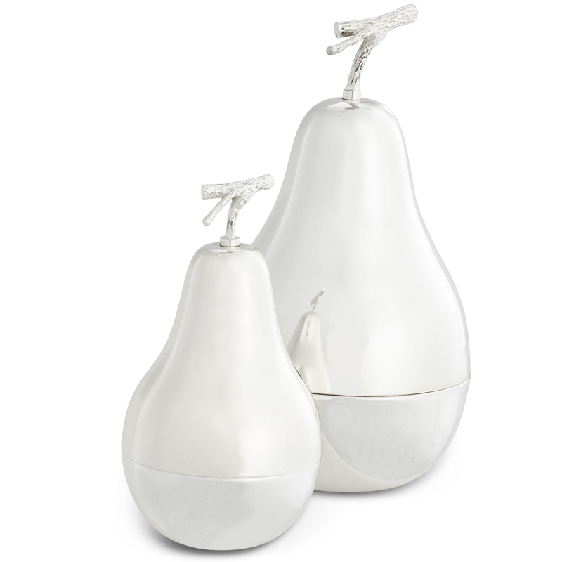 Комплект шкатулок Eichholtz Box Pear Set of 2 Silver Серебряный Комплект шкатулок Eichholtz Box Pear Set of 2 Silver Серебряный в Челябинске | Loft Concept