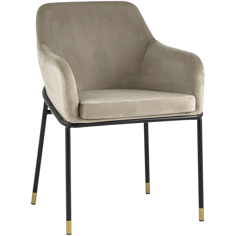 Стул Sandra Chair Велюр цвет Шампань Шампань Черный в Челябинске | Loft Concept 