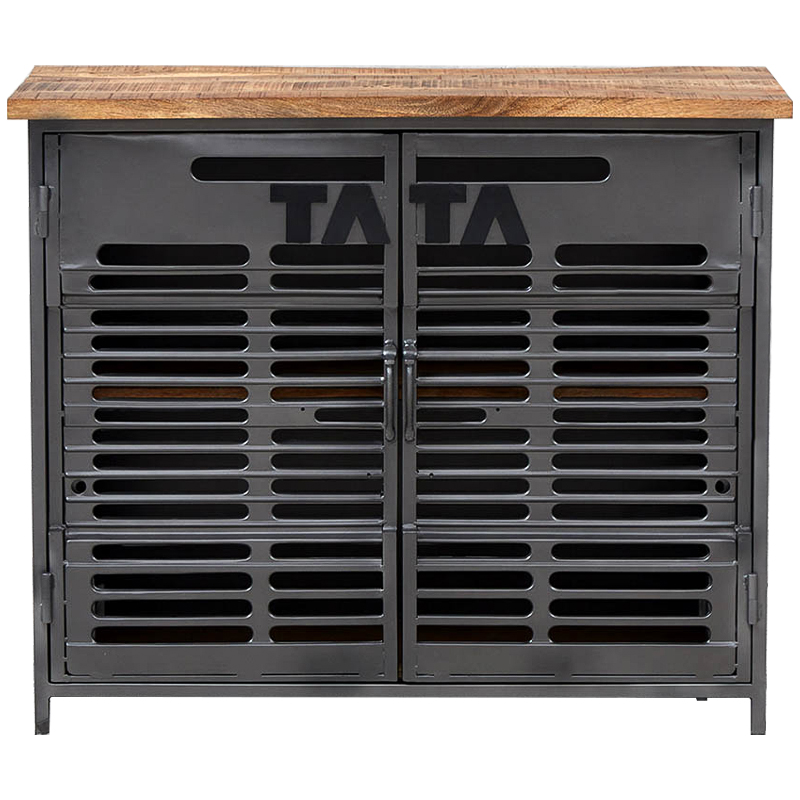 Комод Metal Wood Loft Tata Chest of Drawers Серый Древесина Коричневый Черный в Челябинске | Loft Concept 