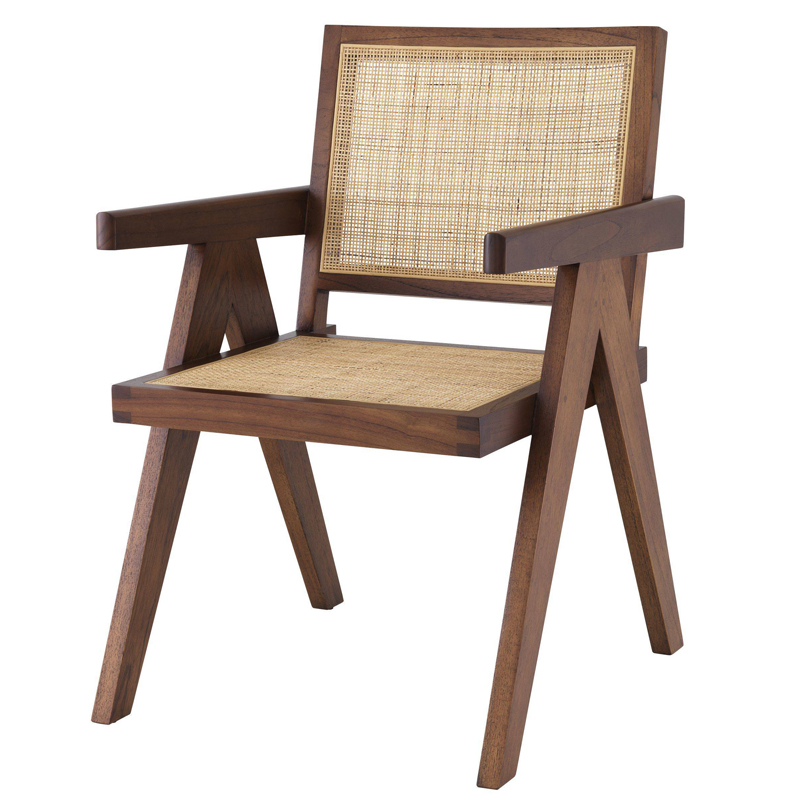 Стул Eichholtz Dining Chair Aristide brown Коричневый Бежевый Стул Eichholtz Dining Chair Aristide brown Коричневый Бежевый в Челябинске | Loft Concept