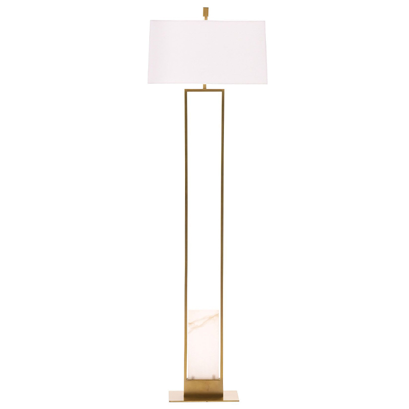 Торшер Arteriors MARKHAM FLOOR LAMP Brass Латунь Белый Торшер Arteriors MARKHAM FLOOR LAMP Brass Латунь Белый в Челябинске | Loft Concept