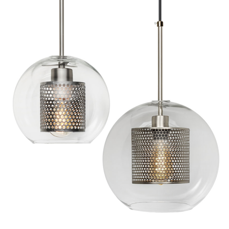 Perforated Vessel Pendant Lamp Nickel Ball Никель Прозрачное Стекло Perforated Vessel Pendant Lamp Nickel Ball Никель Прозрачное Стекло в Челябинске | Loft Concept