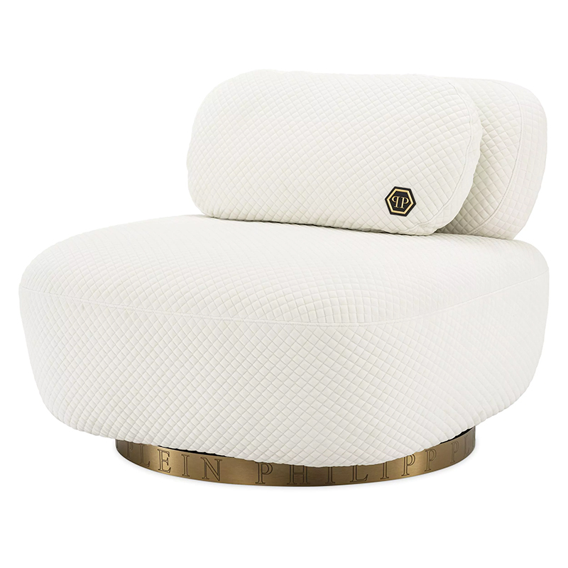 Кресло Philipp Plein Chair Signature White Белый Золотой Кресло Philipp Plein Chair Signature White Белый Золотой в Челябинске | Loft Concept