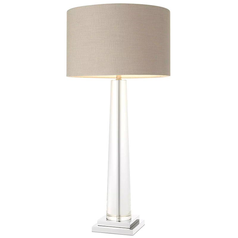 Настольная лампа Eichholtz Table Lamp Oasis Прозрачное Стекло Бежево-серый Никель Настольная лампа Eichholtz Table Lamp Oasis Прозрачное Стекло Бежево-серый Никель в Челябинске | Loft Concept
