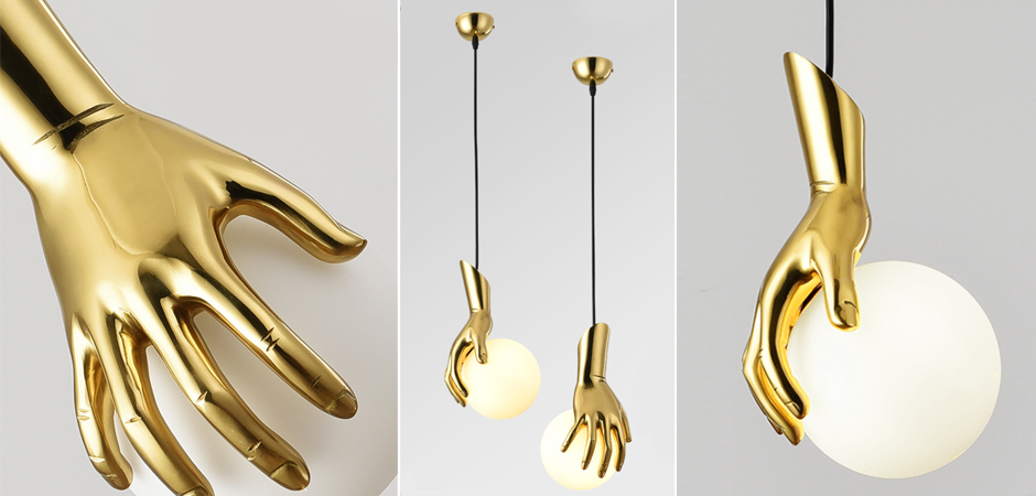 Подвесной светильник Золотая рука Gold Hand Pendant lamp Подвесной светильник Золотая рука Gold Hand Pendant lamp - Loft-Concept в Челябинске