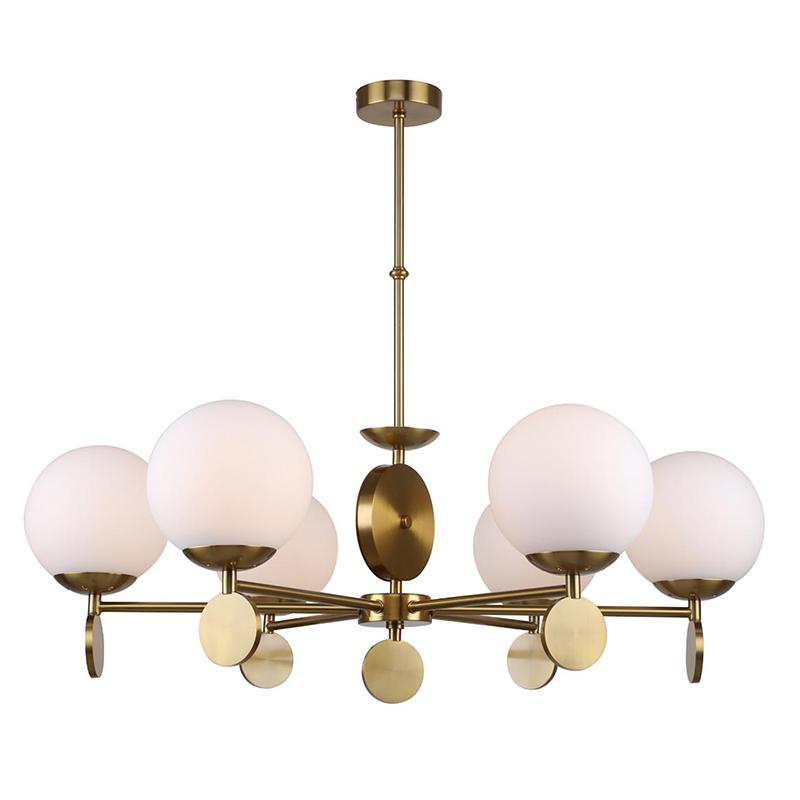 Люстра Kyran Chandelier Bronze 6 Бронза Белый Люстра Kyran Chandelier Bronze 6 Бронза Белый в Челябинске | Loft Concept