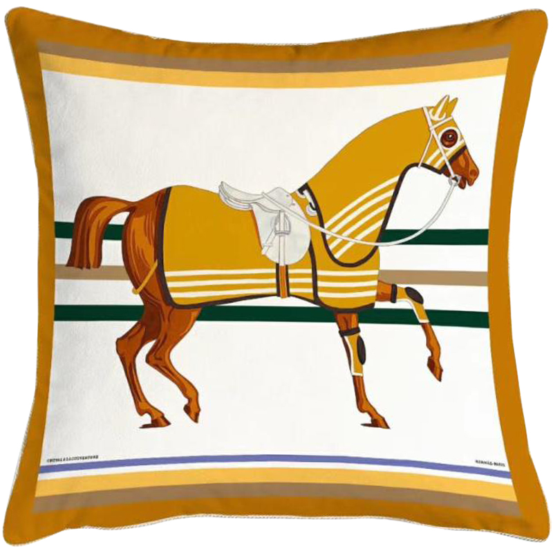 Декоративная подушка Hermes Horse 68 Мульти Горчичный Декоративная подушка Hermes Horse 68 Мульти Горчичный в Челябинске | Loft Concept