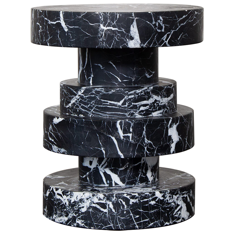 Приставной стол Apollo Stool Nero Marquina дизайн Kelly Wearstler Черно-белый Черный Мрамор Nero Приставной стол Apollo Stool Nero Marquina дизайн Kelly Wearstler Черно-белый Черный Мрамор Nero в Челябинске | Loft Concept