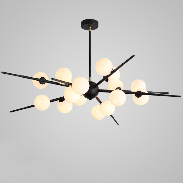 Люстра Cherry Bomb 16 balls black Черный Белый Люстра Cherry Bomb 16 balls black Черный Белый в Челябинске | Loft Concept
