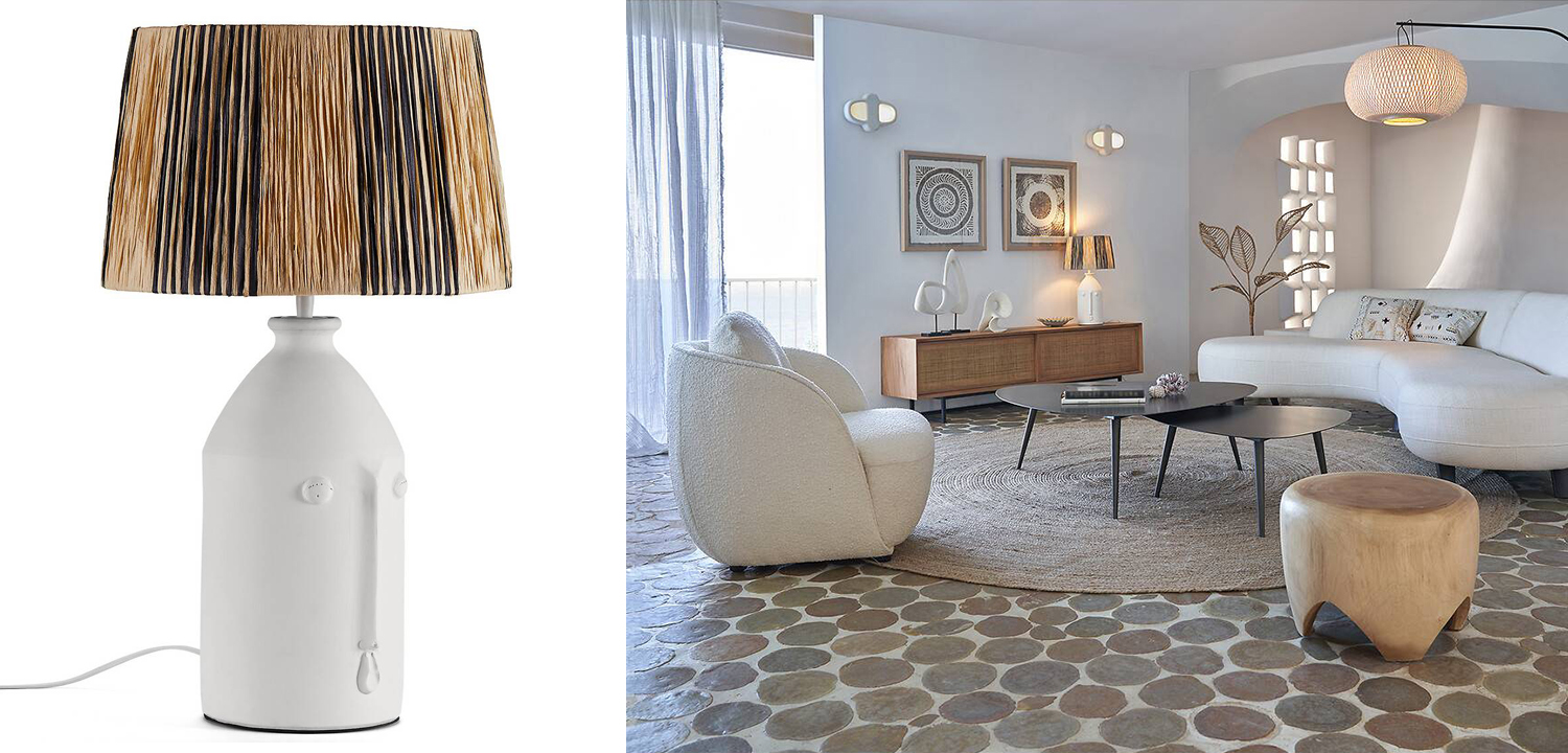 Настольная лампа Petrine beige black - фото №2