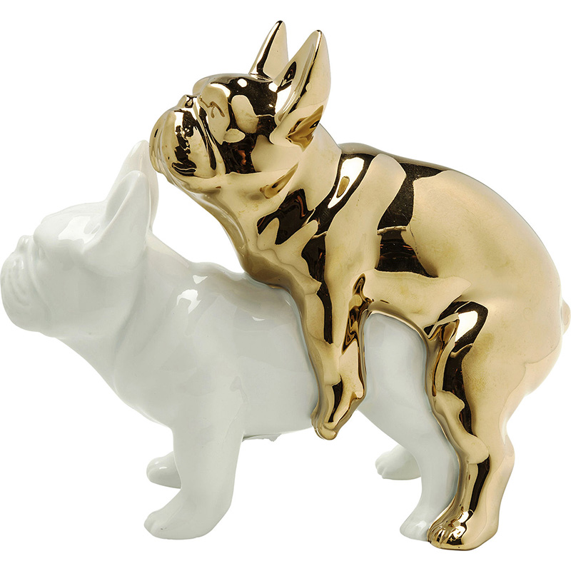 Статуэтка Bulldog Lovers Белый Золотой Статуэтка Bulldog Lovers Белый Золотой в Челябинске | Loft Concept