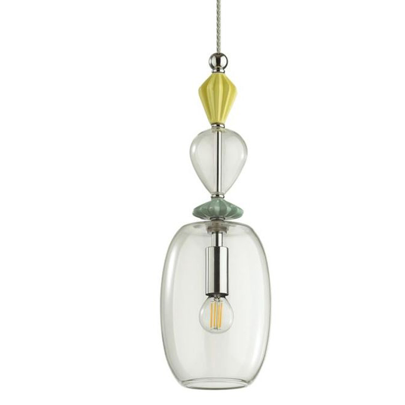 Подвесной светильник Iris Glas hanging lamp candy B chrome Прозрачное Стекло Прозрачный желтый Голубой Хром Прозрачный зеленый в Челябинске | Loft Concept 