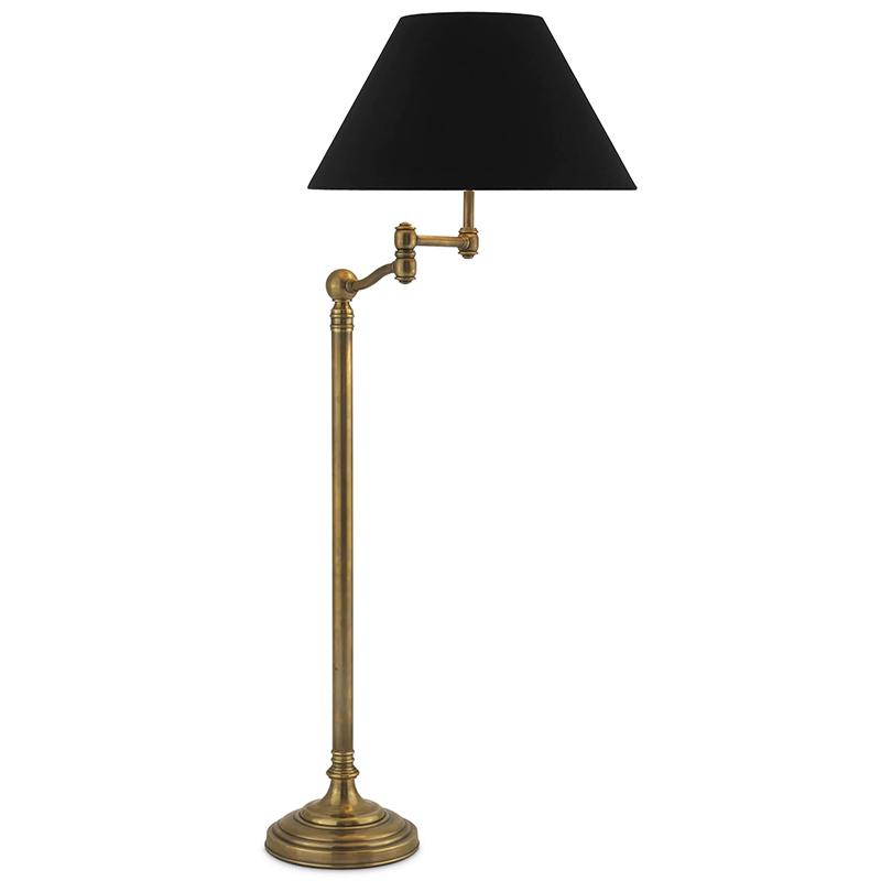 Торшер Eichholtz Floor Lamp Regis Brass Черный Винтажная латунь Торшер Eichholtz Floor Lamp Regis Brass Черный Винтажная латунь в Челябинске | Loft Concept