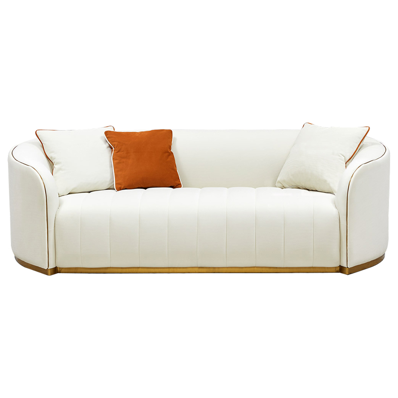 Диван Montel Sofa Молочный Оранжевый Латунь Диван Montel Sofa Молочный Оранжевый Латунь в Челябинске | Loft Concept