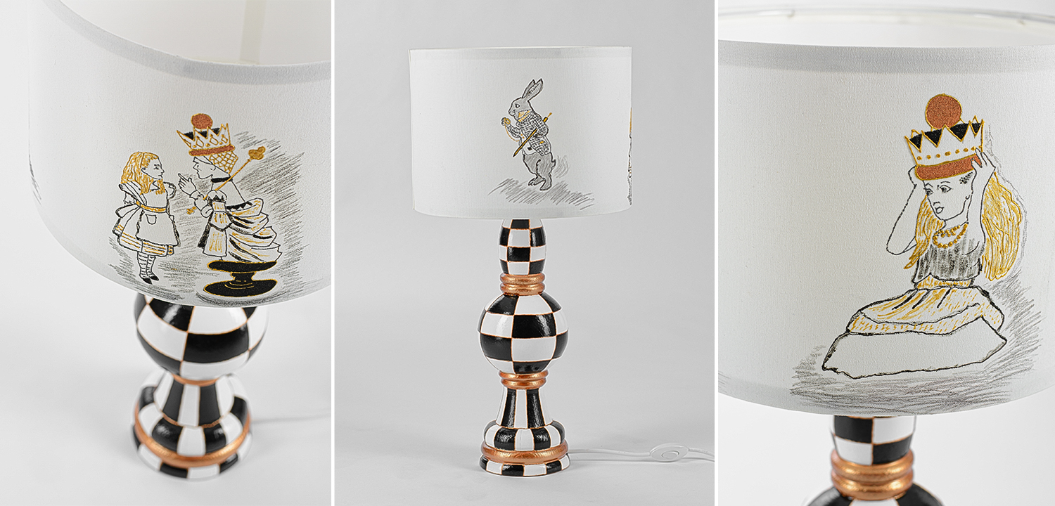 Настольная лампа Алиса в стране чудес "Чёрная Шахматная Королева" - фото