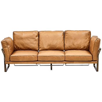 Диван кожаный Didier Beige Leather Sofa Бежевый Диван кожаный Didier Beige Leather Sofa Бежевый в Челябинске | Loft Concept