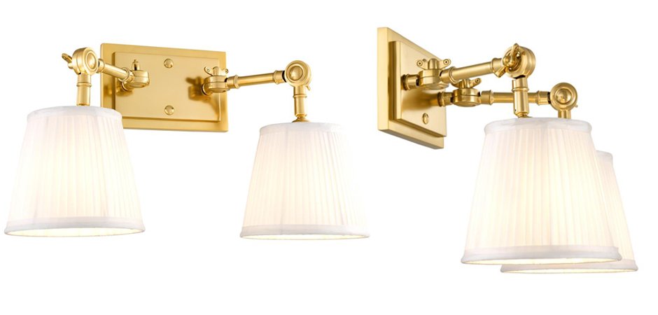 Бра Wall Lamp Wentworth Double Gold+White Бра Wall Lamp Wentworth Double Gold+White - Loft-Concept в Челябинске