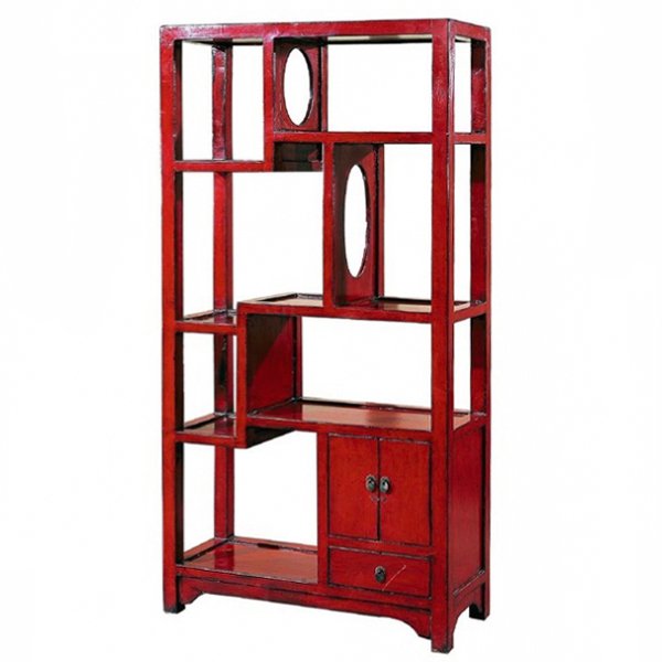 Красный китайский стеллаж countless treasures Красный (Red) Красный китайский стеллаж countless treasures Красный (Red) в Челябинске | Loft Concept