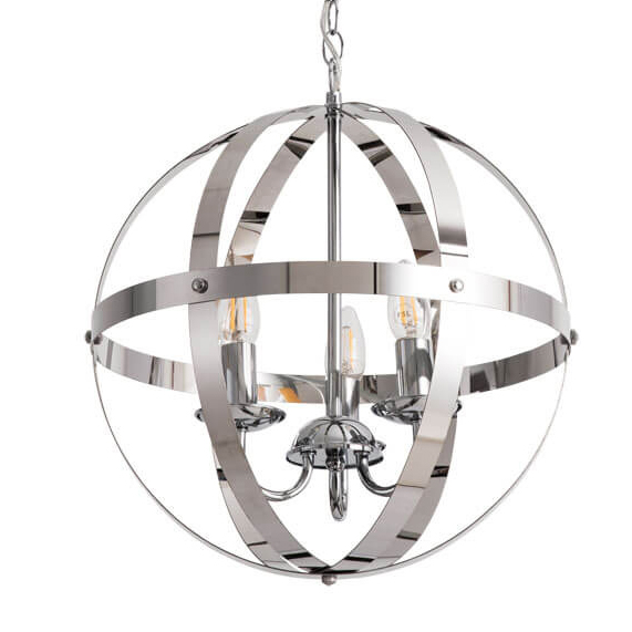Люстра Metal Stripes Ball Хром Люстра Metal Stripes Ball Хром в Челябинске | Loft Concept