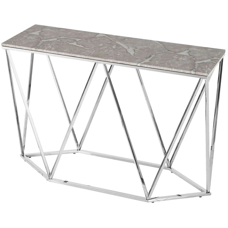 Консоль Kovaldzhi Collection Frame Geometry Silver Бежево-серый Белый Мрамор Bianco Серебряный Консоль Kovaldzhi Collection Frame Geometry Silver Бежево-серый Белый Мрамор Bianco Серебряный в Челябинске | Loft Concept