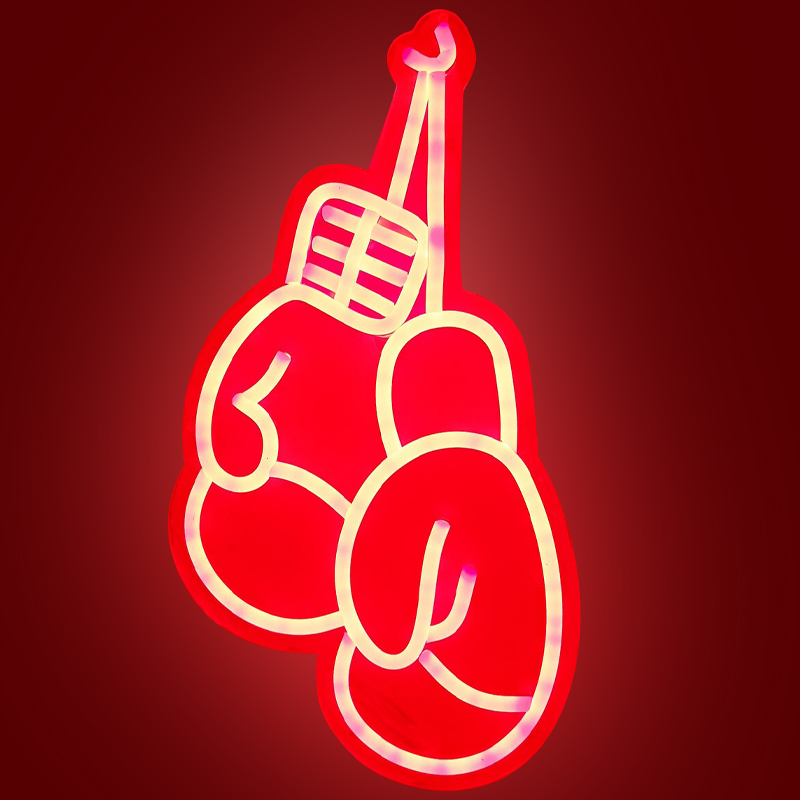 Неоновая настенная лампа Boxing Gloves Neon Wall Lamp Красный Неоновая настенная лампа Boxing Gloves Neon Wall Lamp Красный в Челябинске | Loft Concept