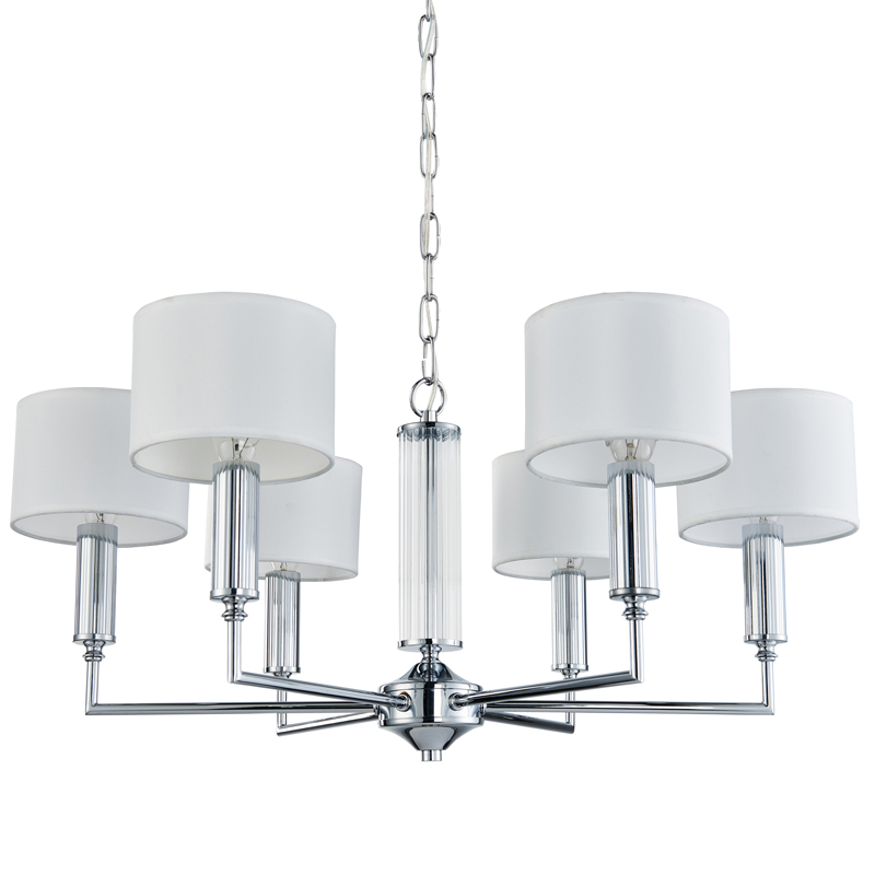 Люстра Laurent Chandelier white 66 Хром Белый Прозрачный Люстра Laurent Chandelier white 66 Хром Белый Прозрачный в Челябинске | Loft Concept
