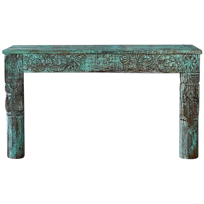Консоль Aravind Console Бирюзовый Коричневый винтаж Консоль Aravind Console Бирюзовый Коричневый винтаж в Челябинске | Loft Concept
