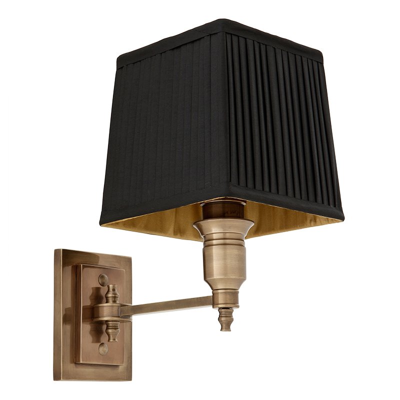 Бра Wall Lamp Lexington Single Brass+Black Латунь Античная полированная Черный Бра Wall Lamp Lexington Single Brass+Black Латунь Античная полированная Черный в Челябинске | Loft Concept