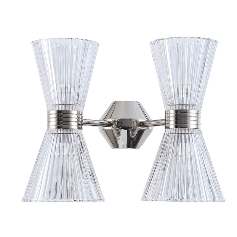 Бра Glass Horn Light matt nickel 4 Никель Сатин Прозрачное Стекло Бра Glass Horn Light matt nickel 4 Никель Сатин Прозрачное Стекло в Челябинске | Loft Concept