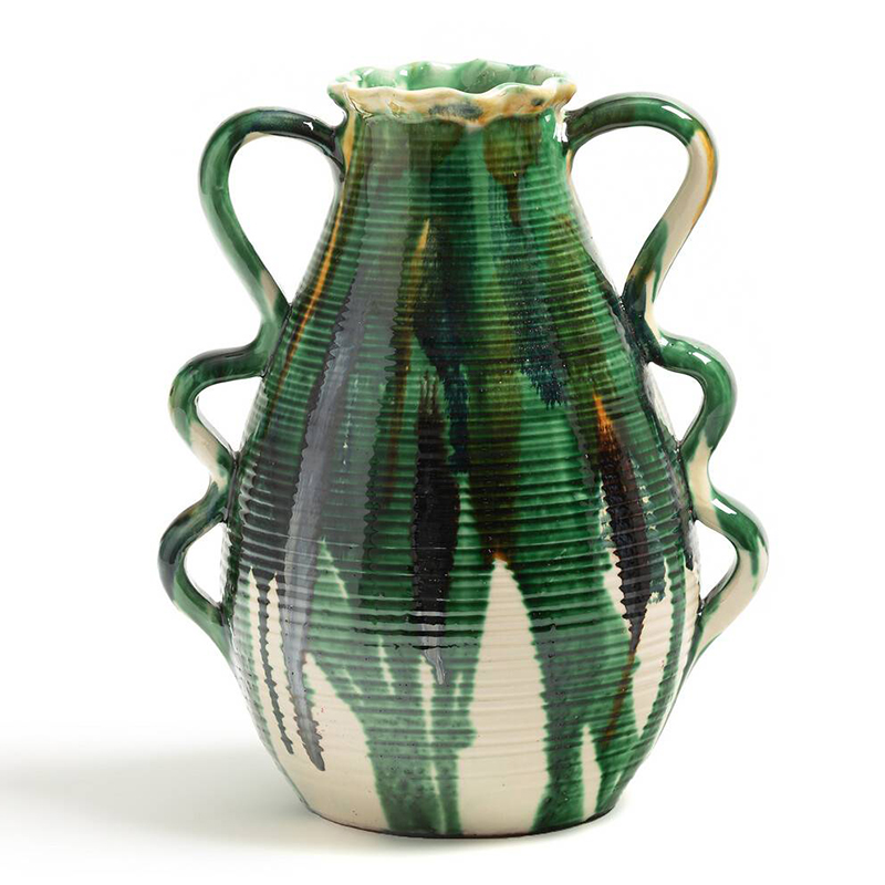 Ваза Faience Vase II Белый Зеленый Желтый Синий Ваза Faience Vase II Белый Зеленый Желтый Синий в Челябинске | Loft Concept