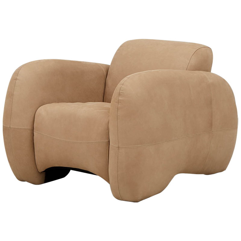 Кресло Bruno Cozy Leather Armchair Песочный Кресло Bruno Cozy Leather Armchair Песочный в Челябинске | Loft Concept