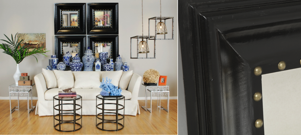 Зеркало настенное состаренное Black Foursquare Зеркало настенное состаренное Black Foursquare - Loft-Concept в Челябинске