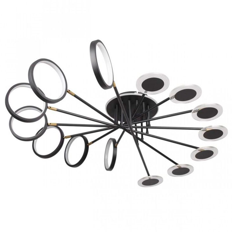 Люстра светодиодная BENDIK LIGHTING Black 14 плафонов Черный Прозрачный Люстра светодиодная BENDIK LIGHTING Black 14 плафонов Черный Прозрачный в Челябинске | Loft Concept