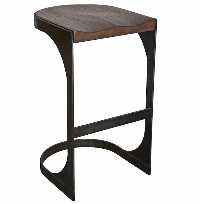 Барный стул Industrial Loft Modern Wood Bar Stool Черный Коричневый Барный стул Industrial Loft Modern Wood Bar Stool Черный Коричневый в Челябинске | Loft Concept