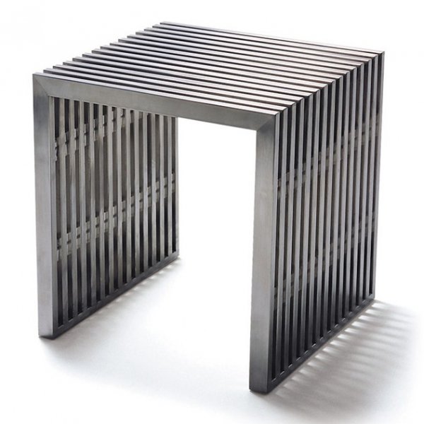 Приставной стол Metal Ribs Counter Table Золотой Хром Приставной стол Metal Ribs Counter Table Золотой Хром в Челябинске | Loft Concept