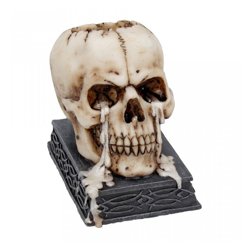 Подсвечник Skull Candlestick Серый Коричневый в Челябинске | Loft Concept 