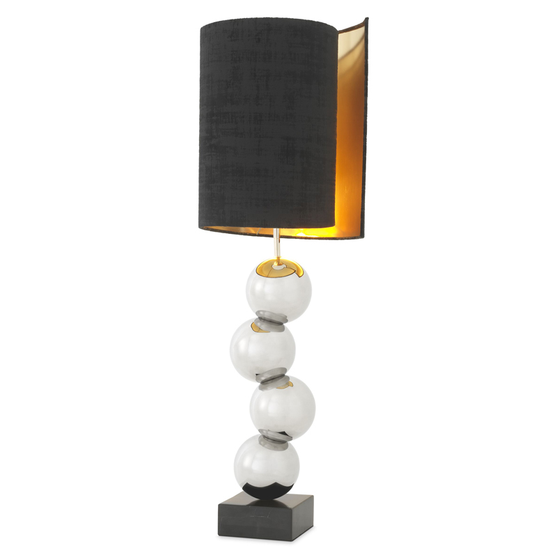 Настольная лампа Eichholtz Table Lamp Aerion Nickel Черный Никель Черный Мрамор Nero Настольная лампа Eichholtz Table Lamp Aerion Nickel Черный Никель Черный Мрамор Nero в Челябинске | Loft Concept