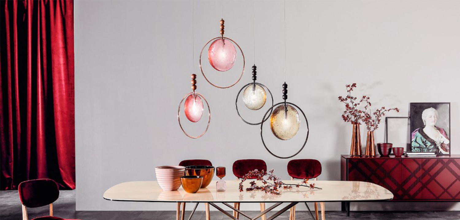 Подвесной светильник c цветным стеклом Tonin Casa Lampada Dreamy - фото