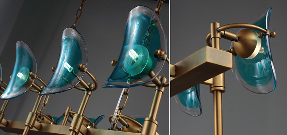 Люстра Lily Turquoise Glass rectangle Люстра Lily Turquoise Glass rectangle - Loft-Concept в Челябинске